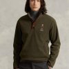 Olivová pánská mikina Ralph Lauren Polo Bear Brushed Fleece Pullover