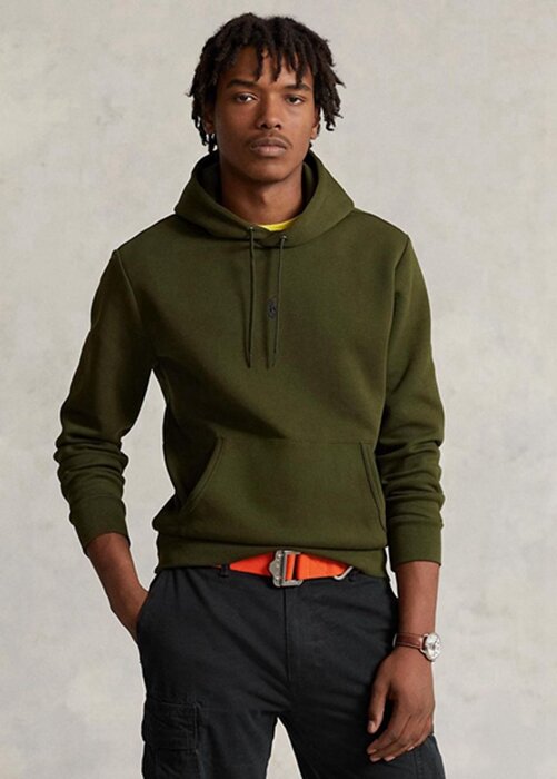Olivová pánská mikina s dvojitým úpletem Ralph Lauren Olivová pánská mikina s dvojitým úpletem Ralph Lauren