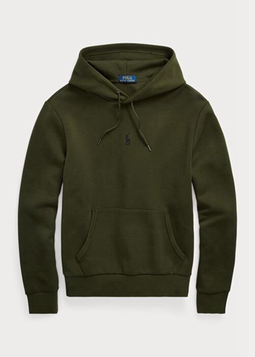 Olivová pánská mikina s dvojitým úpletem Ralph Lauren Olivová pánská mikina s dvojitým úpletem Ralph Lauren