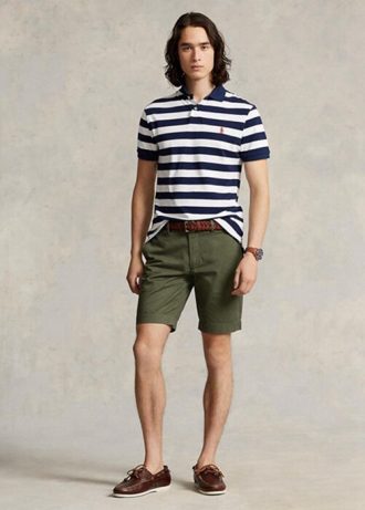 Olivové pánské šortky Ralph Lauren Stretch Slim Fit Chino