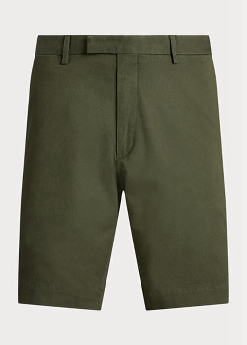Olivové pánské šortky Ralph Lauren Stretch Slim Fit Chino Olivové pánské šortky Ralph Lauren Stretch Slim Fit Chino