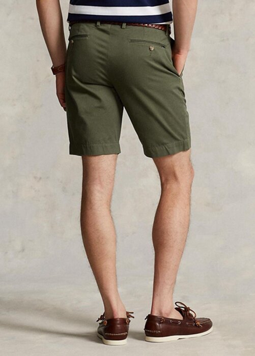 Olivové pánské šortky Ralph Lauren Stretch Slim Fit Chino Olivové pánské šortky Ralph Lauren Stretch Slim Fit Chino