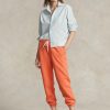 Oranžové dámské atletické kalhoty Ralph Lauren Fleece