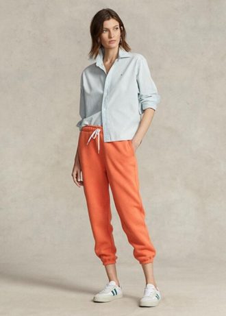 Oranžové dámské atletické kalhoty Ralph Lauren Fleece