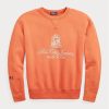 Oranžové dámské fleecové mikiny s logem Ralph Lauren