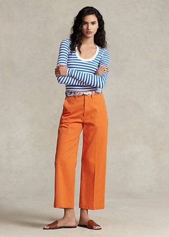 Oranžové dámské široké kalhoty Ralph Lauren Chino