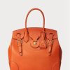 Oranžová dámská kabelka Ralph Lauren Calfskin Soft Ricky 33 Oranžová dámská kabelka Ralph Lauren Calfskin Soft Ricky 33