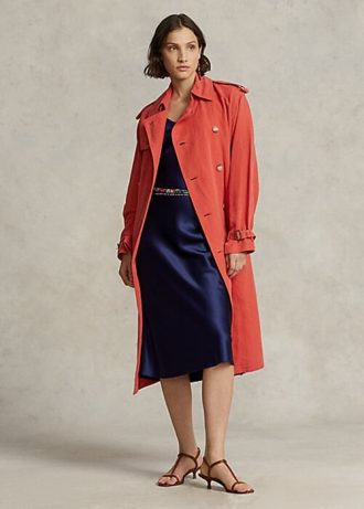 Oranžové dámské kabáty Ralph Lauren Silk-Blend Oranžové dámské kabáty Ralph Lauren Silk-Blend