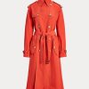 Oranžové dámské kabáty Ralph Lauren Silk-Blend