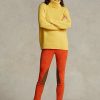 Oranžové dámské legíny Ralph Lauren Stretch Jehněčí semišové legíny Jodhpur