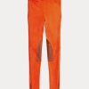 Oranžové dámské legíny Ralph Lauren Stretch Jehněčí semišové legíny Jodhpur