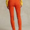 Oranžové dámské legíny Ralph Lauren Stretch Jehněčí semišové legíny Jodhpur