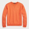 Oranžové dámské mikiny Ralph Lauren Fleece Crewneck Pullover