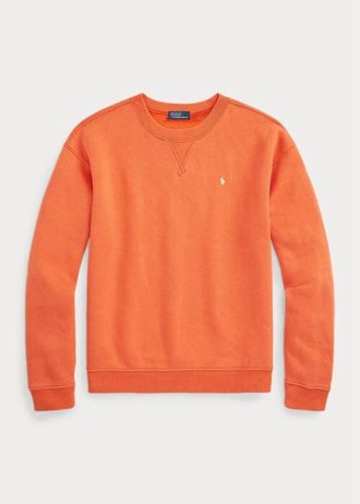 Oranžové dámské mikiny Ralph Lauren Fleece Crewneck Pullover Oranžové dámské mikiny Ralph Lauren Fleece Crewneck Pullover