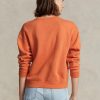 Oranžové dámské mikiny Ralph Lauren Fleece Crewneck Pullover