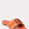 Oranžové dámské ploché boty Ralph Lauren Alegra krokodýlí embosované kůže Oranžové dámské ploché boty Ralph Lauren Alegra krokodýlí embosované kůže