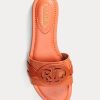 Oranžové dámské ploché boty Ralph Lauren Alegra krokodýlí embosované kůže Oranžové dámské ploché boty Ralph Lauren Alegra krokodýlí embosované kůže