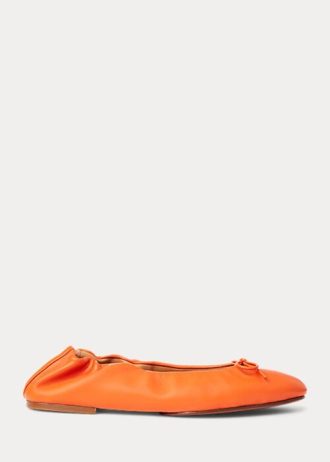 Oranžové dámské ploché boty Ralph Lauren The Pony Ballet Oranžové dámské ploché boty Ralph Lauren The Pony Ballet