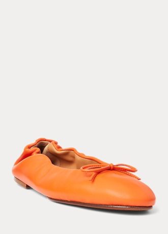 Oranžové dámské ploché boty Ralph Lauren The Pony Ballet Oranžové dámské ploché boty Ralph Lauren The Pony Ballet