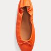 Oranžové dámské ploché boty Ralph Lauren The Pony Ballet