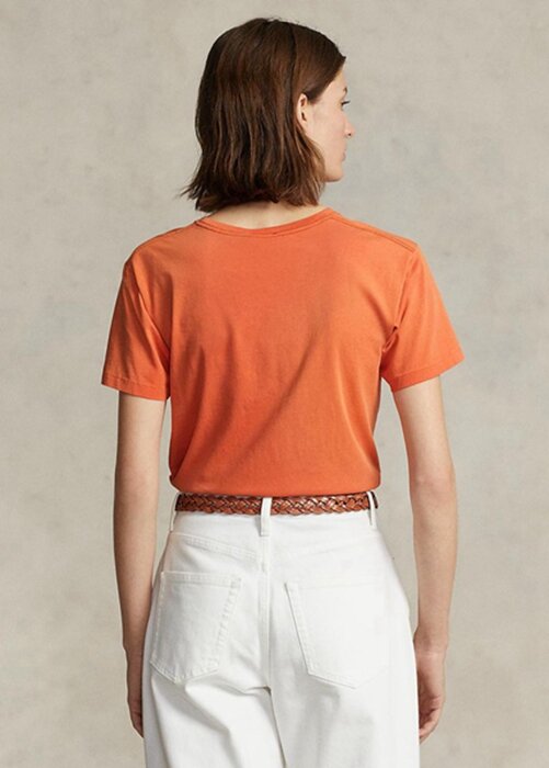 Oranžová dámská trička Ralph Lauren Rl Logo Jersey Oranžová dámská trička Ralph Lauren Rl Logo Jersey