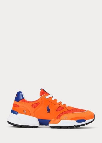 Oranžové / královské pánské Ralph Lauren Jogger Suede & Síťované tenisky