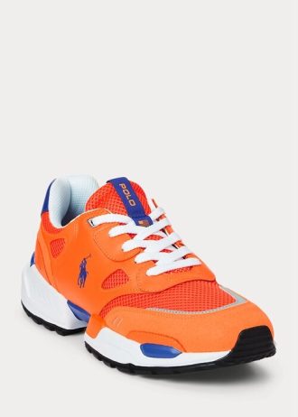 Oranžové / královské pánské Ralph Lauren Jogger Suede & Síťované tenisky