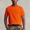 Oranžová pánská dresová trička Ralph Lauren Classic Fit těžké váhy
