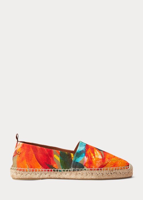 Oranžová pánská espadrilka s květinovým povlečením Ralph Lauren Bowsworth Oranžová pánská espadrilka s květinovým povlečením Ralph Lauren Bowsworth
