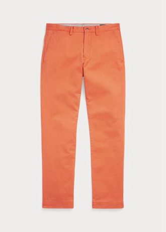 Oranžové pánské kalhoty Ralph Lauren Stretch Slim Fit Chino