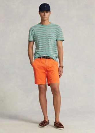 Oranžové pánské šortky Ralph Lauren Stretch Straight Fit Chino