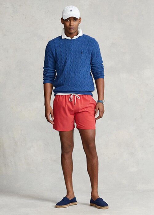 Oranžové pánské šortky Ralph Lauren Traveler Swimming Trunk Oranžové pánské šortky Ralph Lauren Traveler Swimming Trunk