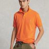 Oranžové pánské polokošile Slim Fit Mesh Ralph Lauren Custom