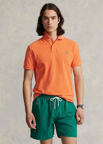 Oranžové pánské polokošile Slim Fit Mesh Ralph Lauren Custom Oranžové pánské polokošile Slim Fit Mesh Ralph Lauren Custom