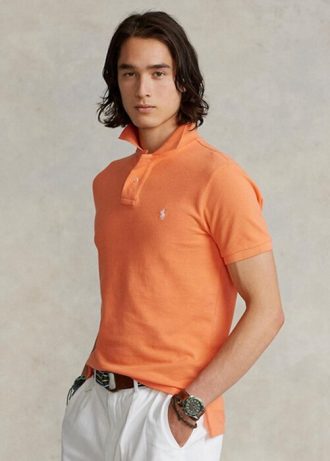 Oranžové pánské polokošile Slim Fit Mesh Ralph Lauren Custom Oranžové pánské polokošile Slim Fit Mesh Ralph Lauren Custom