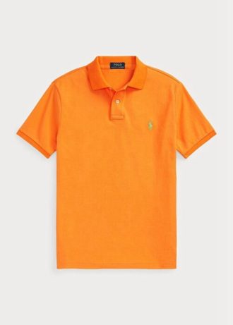 Oranžové pánské polokošile Slim Fit Mesh Ralph Lauren Custom Oranžové pánské polokošile Slim Fit Mesh Ralph Lauren Custom