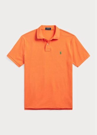 Oranžové pánské polokošile Slim Fit Mesh Ralph Lauren Custom Oranžové pánské polokošile Slim Fit Mesh Ralph Lauren Custom