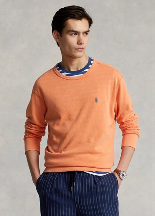 Oranžová pánská Terry mikina Ralph Lauren Spa Oranžová pánská Terry mikina Ralph Lauren Spa