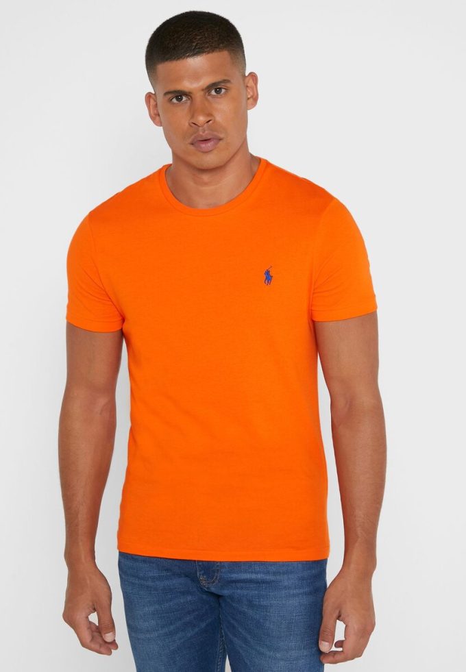 Oranžová pánská trička Ralph Lauren Essential Crew Neck Oranžová pánská trička Ralph Lauren Essential Crew Neck