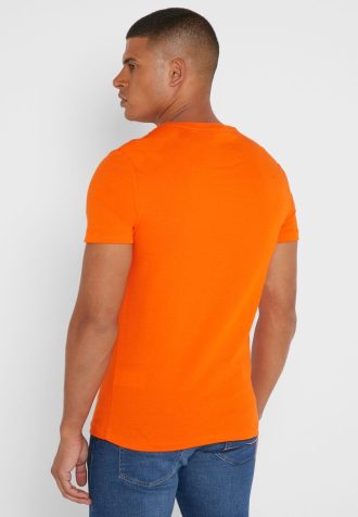 Oranžová pánská trička Ralph Lauren Essential Crew Neck