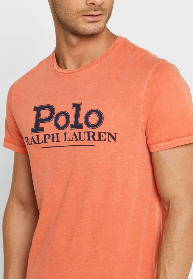 Oranžová pánská trička Ralph Lauren Logo Crew Neck Oranžová pánská trička Ralph Lauren Logo Crew Neck