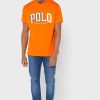 Oranžová pánská trička Ralph Lauren Logo Crew Neck Oranžová pánská trička Ralph Lauren Logo Crew Neck
