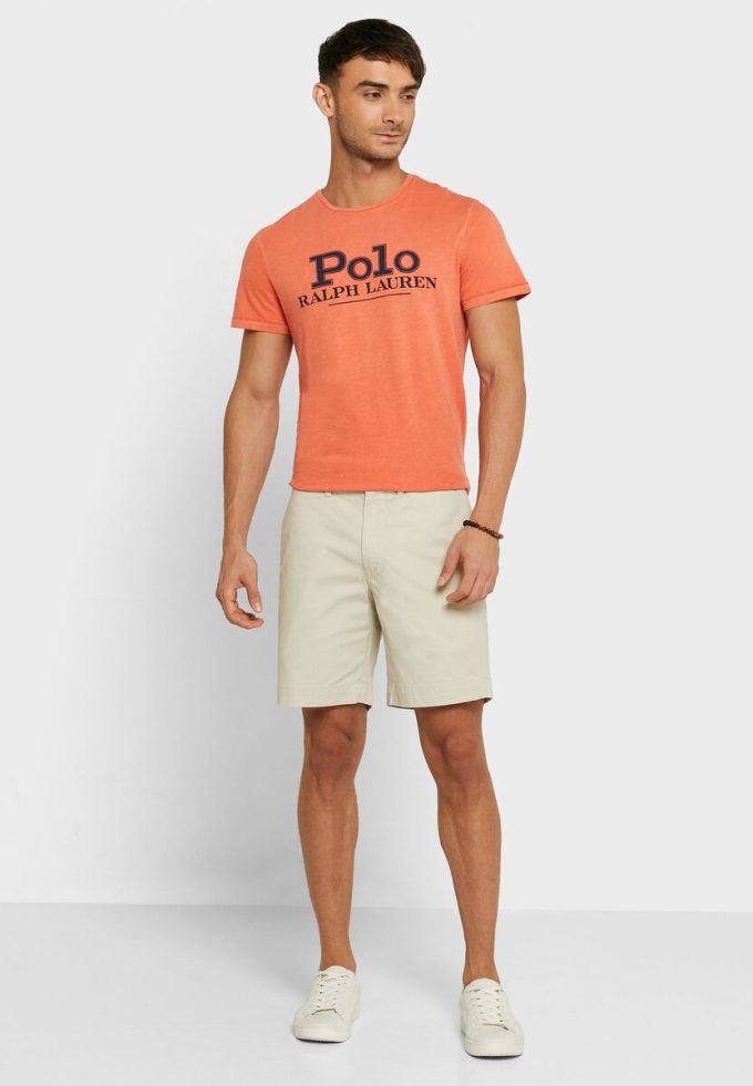 Oranžová pánská trička Ralph Lauren Logo Crew Neck Oranžová pánská trička Ralph Lauren Logo Crew Neck