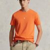 Oranžová pánská trička Slim Fit Crewneck Ralph Lauren Custom