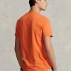 Oranžová pánská trička Slim Fit Crewneck Ralph Lauren Custom
