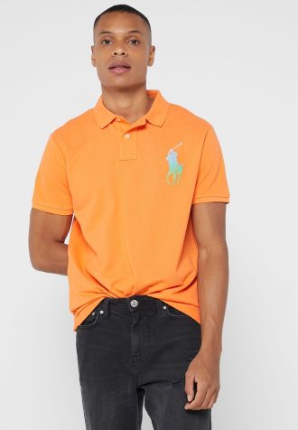 Oranžové pánské základní polokošile Ralph Lauren Oranžové pánské základní polokošile Ralph Lauren