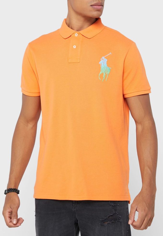 Oranžové pánské základní polokošile Ralph Lauren Oranžové pánské základní polokošile Ralph Lauren