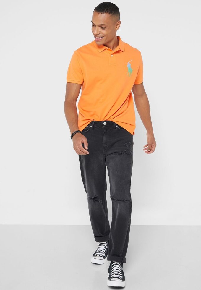 Oranžové pánské základní polokošile Ralph Lauren Oranžové pánské základní polokošile Ralph Lauren