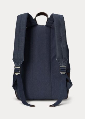Pánské jezdecké plátěné batohy navy Ralph Lauren s potiskem