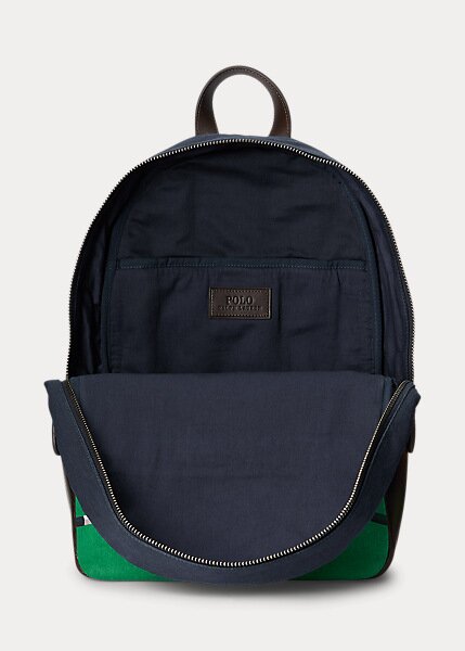 Pánské jezdecké plátěné batohy navy Ralph Lauren s potiskem Pánské jezdecké plátěné batohy navy Ralph Lauren s potiskem